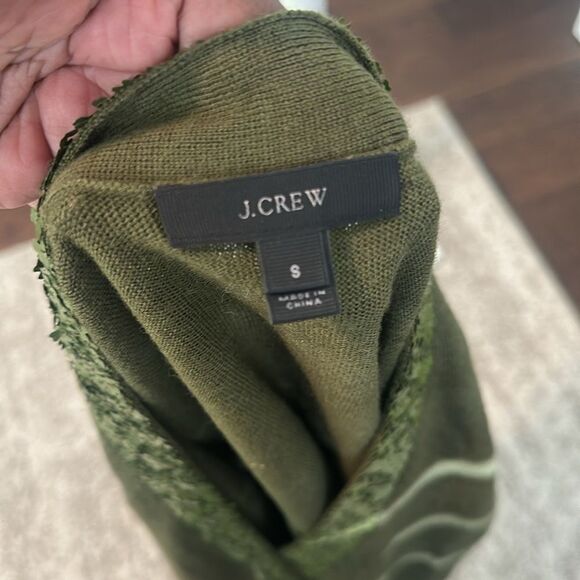 J. Crew Olive Sequin Trim Cardigan Sweater S - Picture 5 of 6